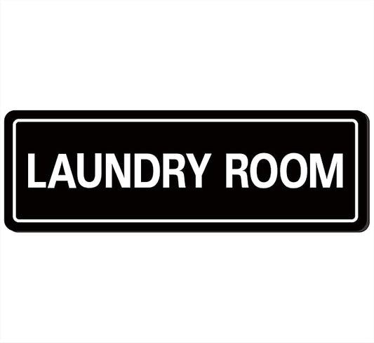 Laundry Room Sign, Premium Durable Acrylic Material, Super Strong Adhesive, Quick Installation, Suitable for Your Home and Business (9 × 3 Inches, Black)