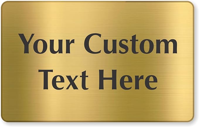 SmartSign Custom Brass Sign - 5" x 8", 40 mil REAL Bugle Brass Metal, Personalized Name Door Sign, Heavy-Duty Premium Engraved Door/Wall Mount Plaque for Business/Office, Gold and Black