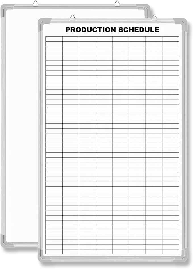 Lined Whiteboard Blank Grid Aluminum Frame Dry Erase Board Reusable Wall Mounted Board for Scheduling, to Do Lists Weekly Planning Home Work(36 x 24 Inch,Product Schedule)