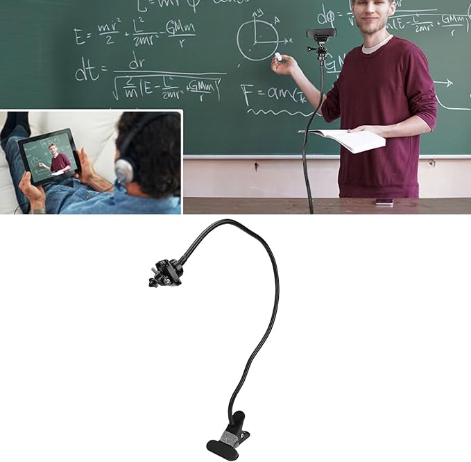 Tangxi Webcam Standfor Desk, Flexible Gooseneck Camera Stand with Standard 1/4" Screw, 360 Rotation Camera Mount for C922 C930e C920S C920 C615 C960 C920X and Other Devices (Clamp Stand)