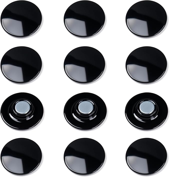 12 Pcs TOWON Strong Magnets for Glass Whiteboard, Dry Erase Board Magnets, Large, Round, Black Rare Earth Magnet for Classroom Kitchen Office Accessories