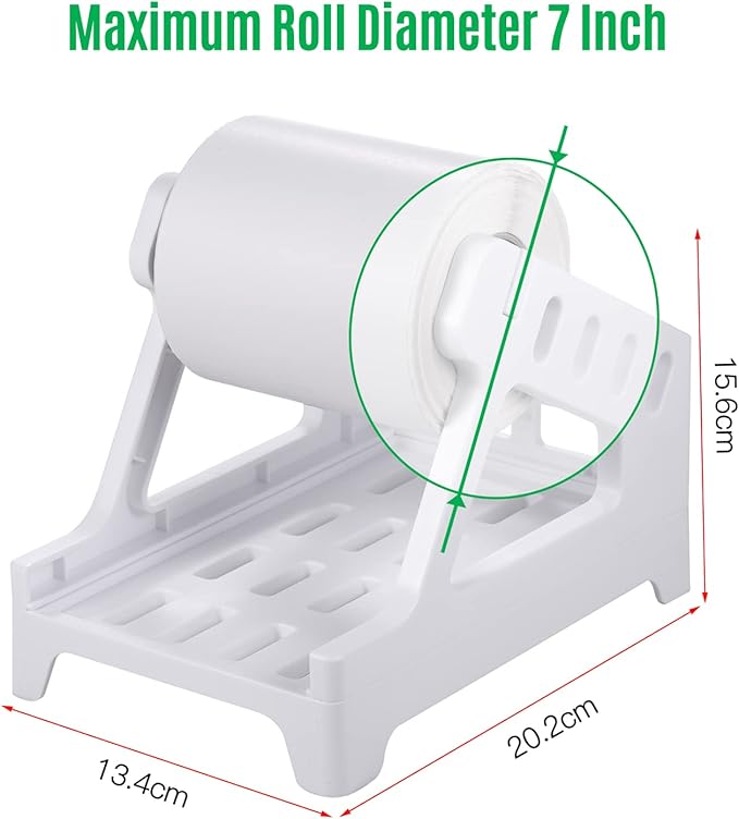 Thermal Label Holder for Shipping Labels Compatible with Barcode Express and Desktop Printers - Dual Support for Roll and Fan Fold Formats - Maximum Roll Diameter 7 Inches