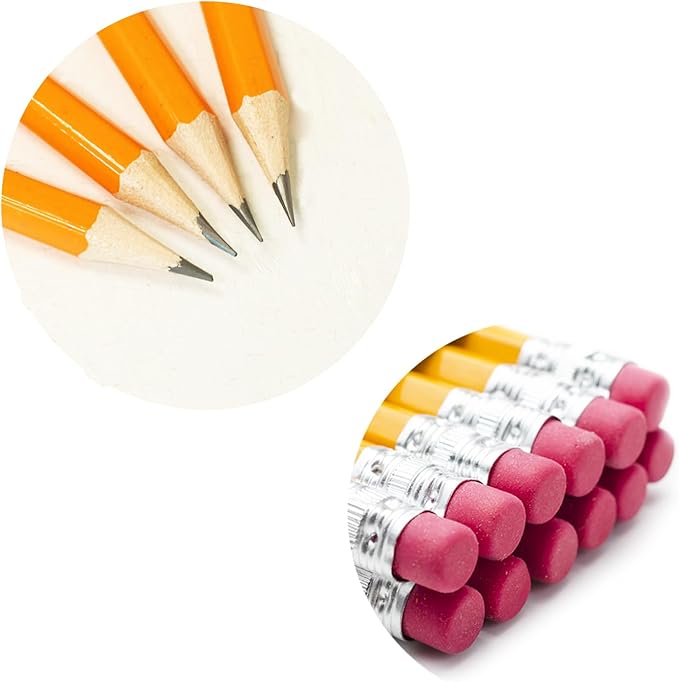 SKKSTATIONERY 360pcs Pre-sharpened Pencils with eraser top, No.2 Wood Pencils Bulk #2 HB pencils Yellow HB Pencil Sketching Drawing Back to School Teacher Supplies 360 counts per box