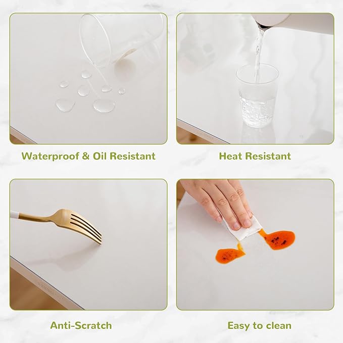 Eisdroma 36 x 84 Inch Clear Table Cover Protector, Clear Table Protector for Dining Room Table, 1.5mm Plastic Table Cover, Waterproof Table Pad for Kitchen, Office