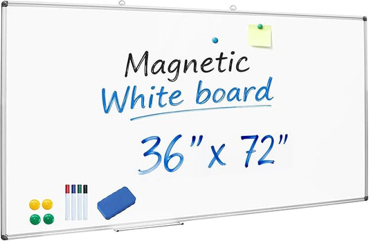 XIWODE Large 36x72 Inch Magnetic Dry Erase Whiteboard, Silver Aluminum Frame Wall-Mounted for Home School Office Conference Room