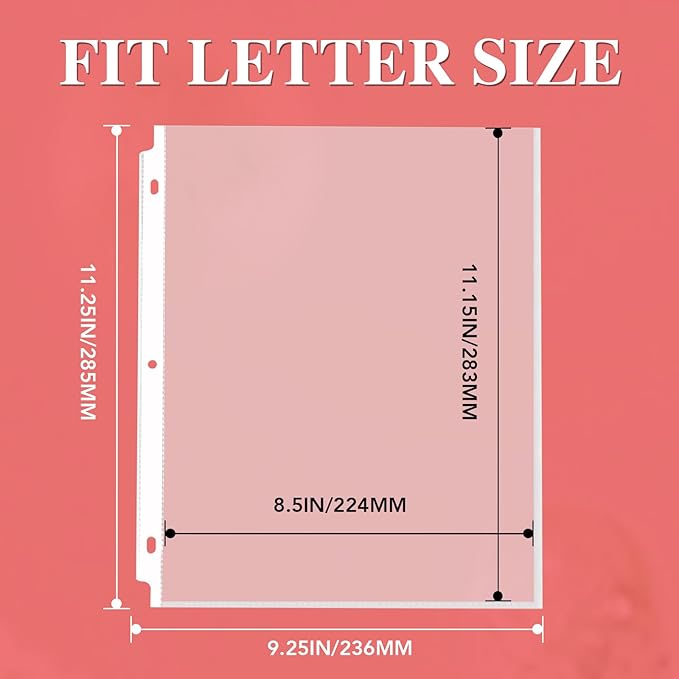 1200 Pack Sheet Protectors 8.5 x 11 inch Clear Page Protectors for 3 Ring Binder, Plastic Sleeves for Papers, Document