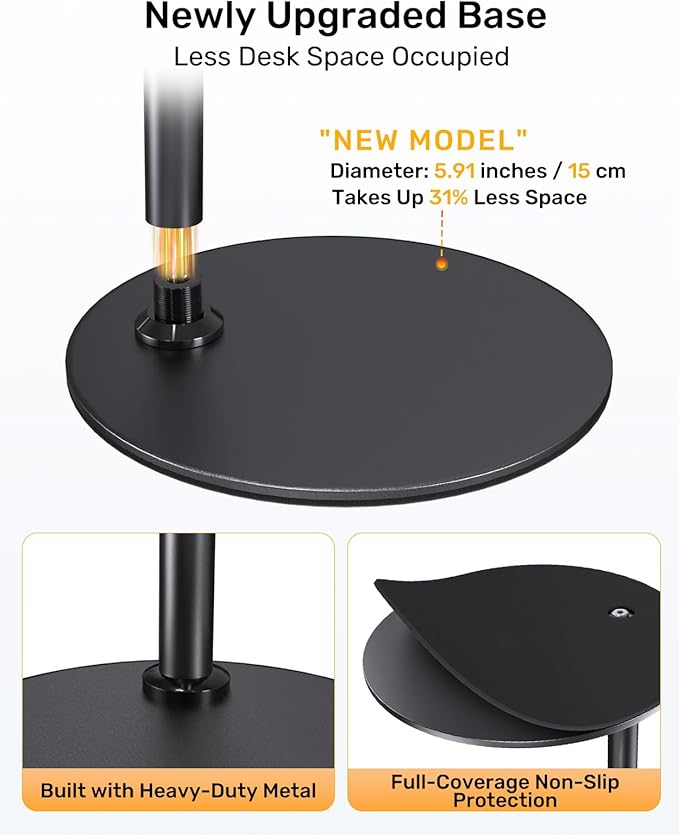 Upgraded Webcam Stand for Desk, Telescopic Webcam Tripod Mount with Ball Head, Compatible with Logitech Camera C922 C930e C920S C920 C615 C960 C920x BRIO 4K NexiGo N60, Phone Holder with 1/4" Thread