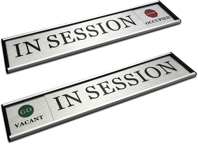 SINKAA Custom Slider Sign for Door and Wall - 2 X 10 inch Custom Slider Sign for Home, Office, Hotels, Hospital, Conference Room, Slider Door sign with Aluminum Holder