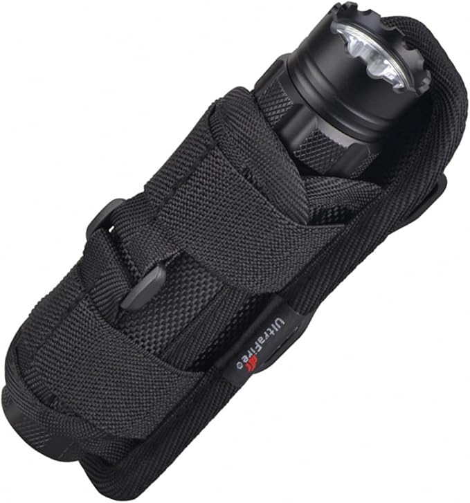 ULTRAFIRE Tactical Flashlight Holster Pouch,360 Degree Adjustable Police Duty Belt Flashlight Pouch,Suitable Law Enforcement Patrol and Military Safety Tactical Gear