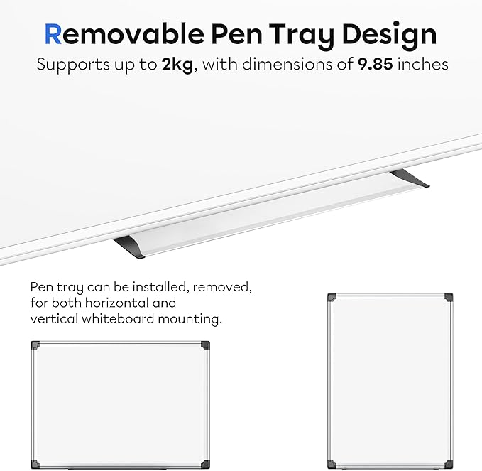 VUSIGN Magnetic Whiteboard 48" x 36", Large Dry Erase Board for Wall with Silver Frame, Wall-Mounted White Board for Office, Classroom & Home, Includes Markers, Magnets and Eraser