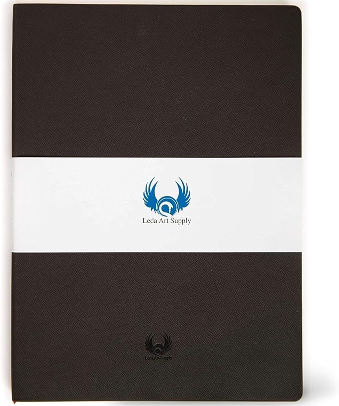 Leda Art Supply Large Sketchbook 160 Pages Softbound Cover Sketchbook for Artists - Leather Drawing Notebook for All, Ideal for Ink, Water Color, Pen, Pencils | 7 x 10 inch Art Journal