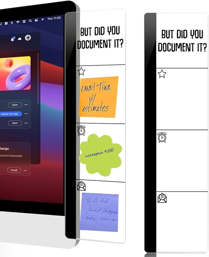 Computer Monitor Memo Board But Did You Document it? Logo Decor Monitor Message Board Sticky Notes Office Desk Accessories for Send Family Members Office Friends and Colleagues Gifts