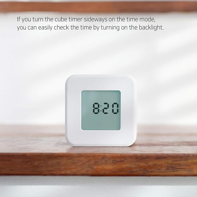 mooas Multi Cube Timer Clock (Yellow), Rotating Flip Gravity Sensor Time Management Digital LED Clock & Timer 3,10,30,60 min Setting ADHD Desk Office Productivity Kids Workout Kitchen