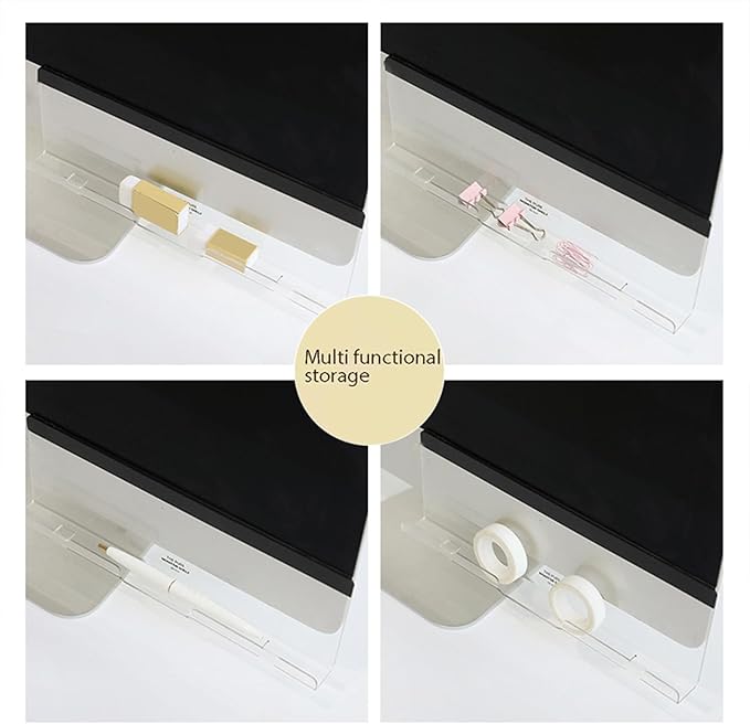 Acrylic Monitor Memo Board, 26x8.2x2.3cm Sticky Note Organizer for Computer Screen, Office, Desktop, Work, Business, Home, Laptop, Accessories