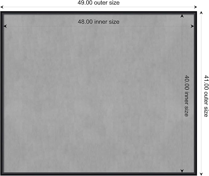 Amanti Art Black Framed Magnetic Board 41x49 Oversize Vision Board for use with Magnets, 100% Metal Sheet to Display Items as Office Decor or for Home Organization in mudroom, Kitchen or Kids Room