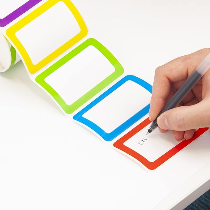 L LIKED 500 Stickers - 3.5" x 2.25"Colors Plain Name tag Labels with Perforated Line for School Office Home (Blank - 500 Labels)