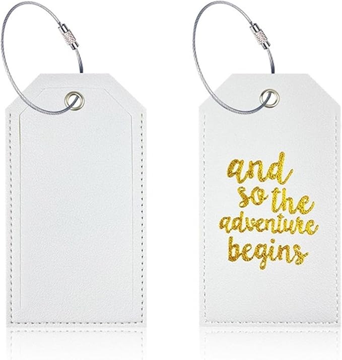 Portable Leather Travel Labels with Privacy Cover and Steel for Business Trips and Vacations Luggage Label for Travel