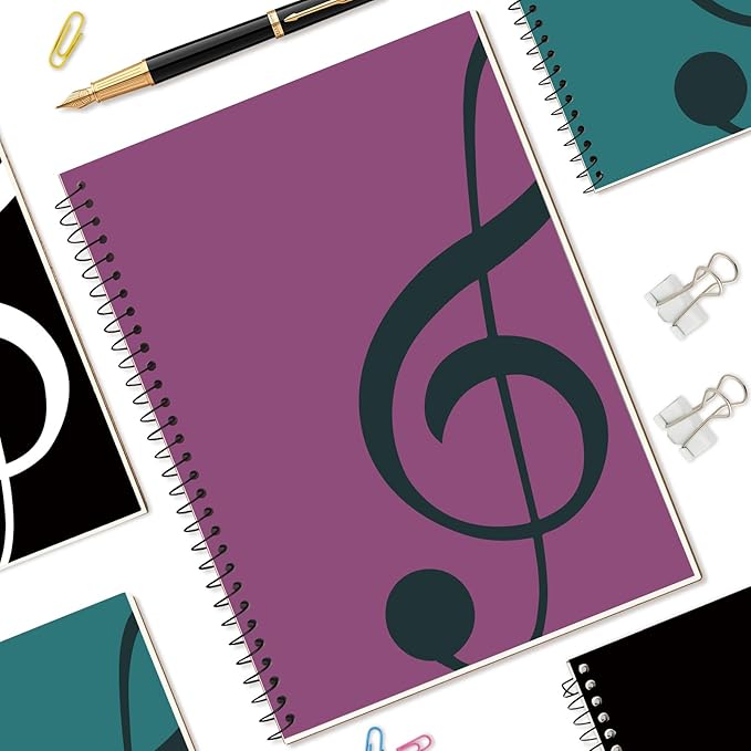 MOREYES Music Notebook Composition Manuscript Staff Notebook with 100 Pages 10.24x7.5 inch/26x19cm, Pink