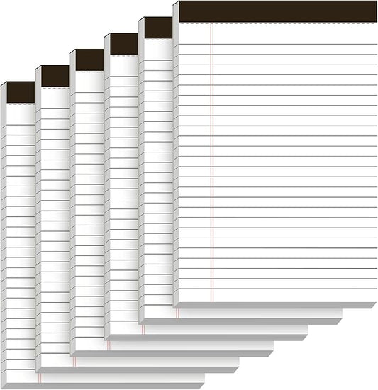 Nichela 5" x 8" Note Pads 6 Pack of Legal Pads Narrow Ruled Notepad with Perforated Notepads 30 Sheets Small Writing Pads 21lb Legal Pad Quality Paper Ideal for Home, Office, or School Use