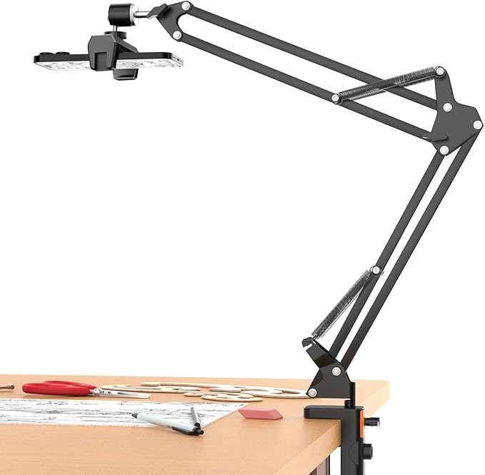 UBeesize Overhead Phone Mount, Flexible Webcam Arm with Phone Holder and Ball Head, Overhead Tripod for Phone Drawing Live Streaming Cooking Flat Photography