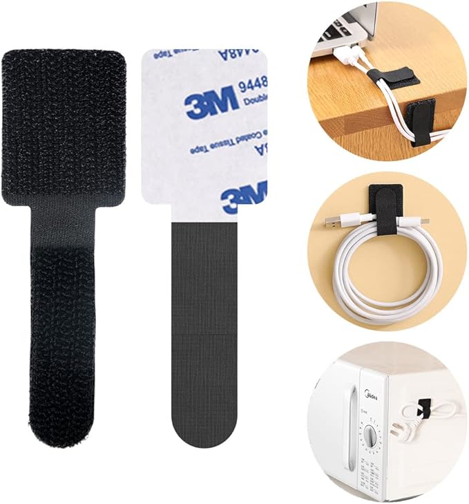 319pcs Cable Management Organizer Kit, Desk Cord Organizer, 98 Adhesive Cable Clips Holder, 17 Reusable Cable Strap, 4 Cable Sleeve Split, and 200 Nylon Cable Zip Ties (Black)