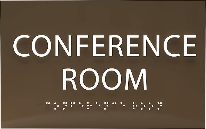 ADA CENTRAL SIGNS - 6" X4" Conference Room Sign - ADA Compliant Tactile Graphics Grade 2 Braille Text Privacy Sign | Wall Mount Plastic Meeting Signs For Schools, Hospitals, Offices, and Apartments