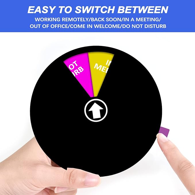 Office Door Sign,6 Inch,Do Not Disturb,Come in Welcome,Back Soon,in A Meeting,Out of Office,Working Remotely Symbol,Magnetic Door Sign for Workspace, Conference Room Any Room That Needs Privacy-Black