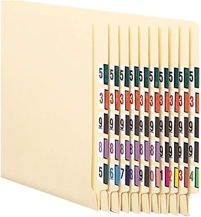 File Right Number Labels Roll – Color-Coded Numeric Filing Labels, 1-5/8" × 7/8" Laminated Self-Adhesive File Folder Numbers for, Office Filing Systems, Automotive Records – Roll #0, 3 Roll