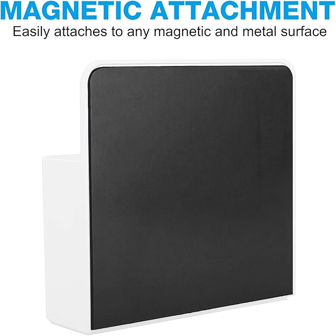 MoKo Pack of 2 Magnetic Dry Erase Marker Holder, Pen Pencil Holder Storage Organizer for Whiteboard, Refrigerator and Other Magnetic Surfaces, White