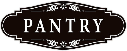 Pantry Door Sign Sticker for Kitchen, Self-adhesive Farmhouse Pantry Decor for Home，Waterproof Vinyl Food Storage Decals for House Area, Glass/Wooden Door, Restaurant （Black）