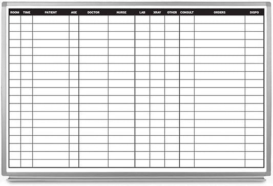 ER Dry-Erase Hospital Whiteboard 48" x 36"