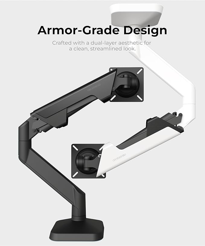 Modernsolid Heavy Duty Ultrawide Monitor Arm with RGB Lighting & USB Charging, Fits 34 to 49 inch Curved Screens, Supports 14 to 38 lbs, Adjustable Desk Mount, Gaming Setup, Black
