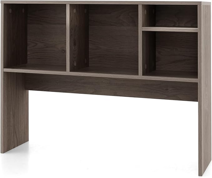 Tangkula Desktop Bookshelf, Countertop Storage Hutch with 4 Shelves for Computer Desk, Desktop 2-Tier Display Rack, Multipurpose Wood Desk Hutch Storage Organizer for Dorm Office Home