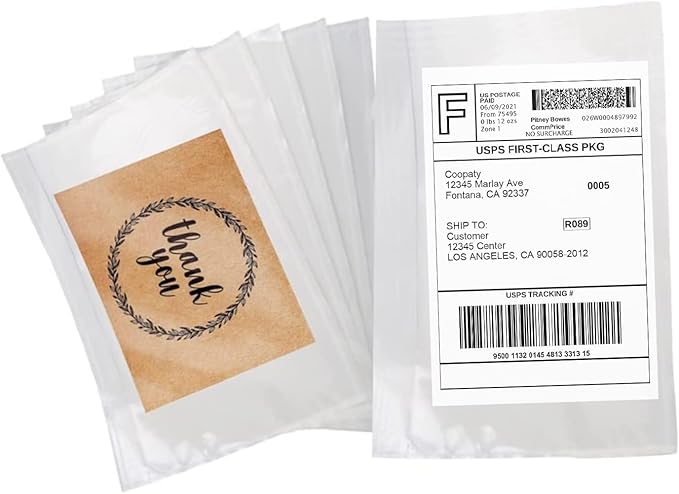 Coopaty 6" x 9" Adhesive Packing List Envelopes Clear Plastic Mailing Shipping Envelope Pouch (50 Bags)