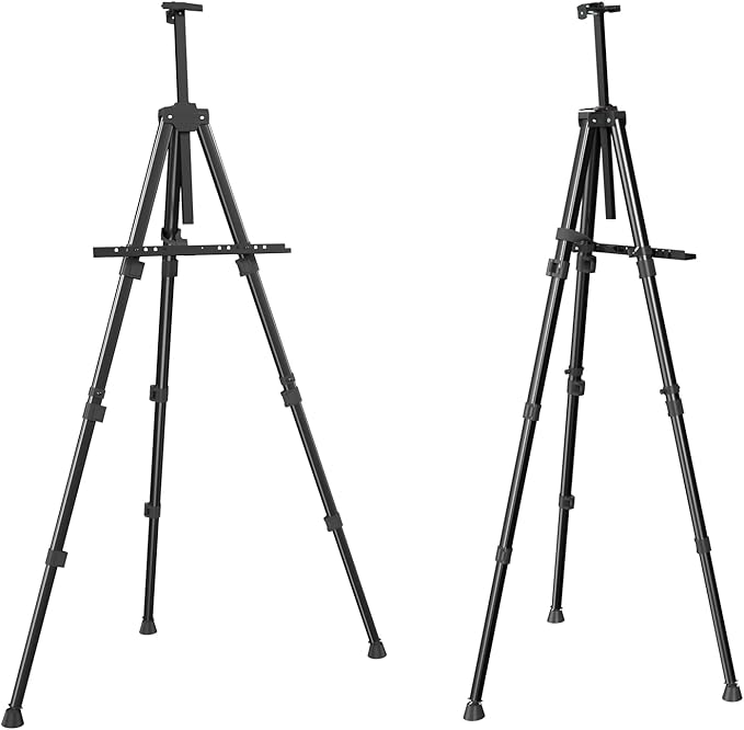 Easels for Painting Canvas, Aredy 66" Art Easel for Drawing, Portable Painting Easel Stand, Metal Table Top Easel (2 Pack)