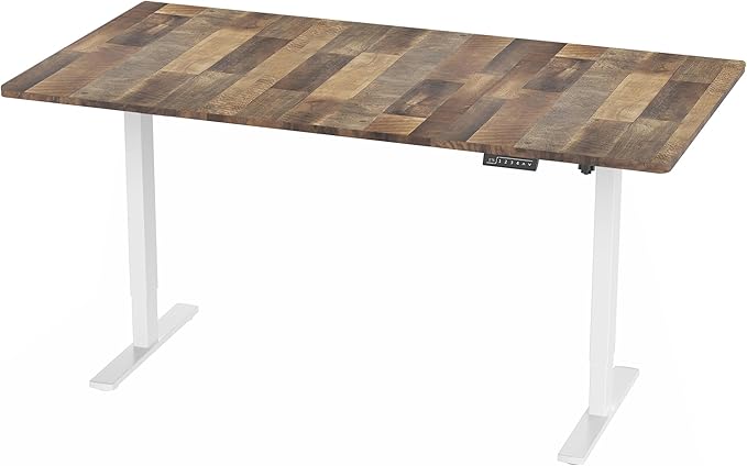 VIVO Electric 71 x 36 in Standing Desk, Memory Height Adjustment, 1B Series, Holds 220 lbs, Reclaimed Wood Top White Frame, DESK-KIT-1W7P-36