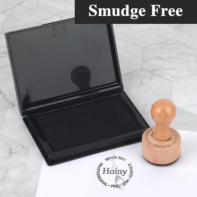 Black Stamp Pad, 4 x 2.5 Inch Premium Quality Ink Pad for Stamps, All-Purpose Felt Pad for Office and Crafting, Works with Rubber and Clear Stamps