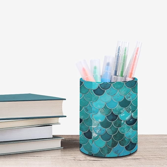 DIYYAO Personalize Sunflower Pattern Circular Pen Holder - Desk Pen Organizer Control Storage Box Makeup Brush Holder (C)