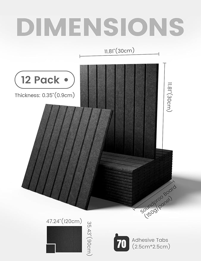 Fluxynara Large Felt Bulletin Board 48" x 36" Cork Board Alternative-12 Pack with 70 Safe Removable Adhesive Tabs, Cork Boards for Walls Cork Board for Home Office Classroom Pin Board (Charcoal Gray)