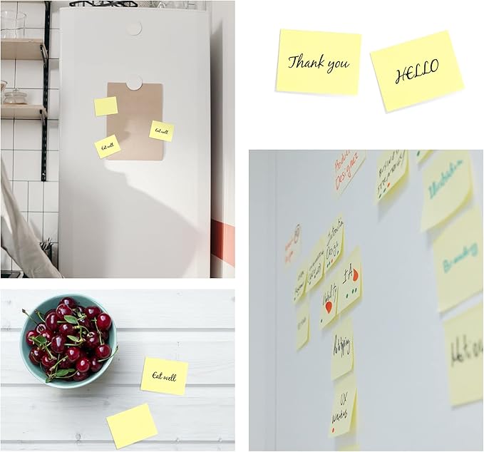 2400 Sheets Sticky Notes - 2 x 1.5 Notes Pads, Small Self-Adhesive Notes, Yellow Self-Stick Pads for Office Supplies, School, Home (24 Pack)