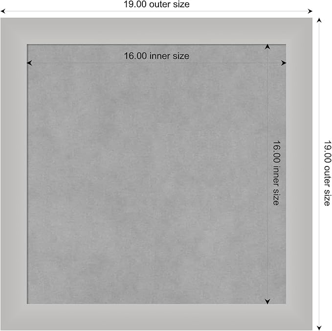 Amanti Art Silver Framed Magnetic Board 19x19 Small Vision Board for use with Magnets, 100% Metal Sheet to Display Items as Office Decor or for Home Organization in mudroom, Kitchen or Kids Room