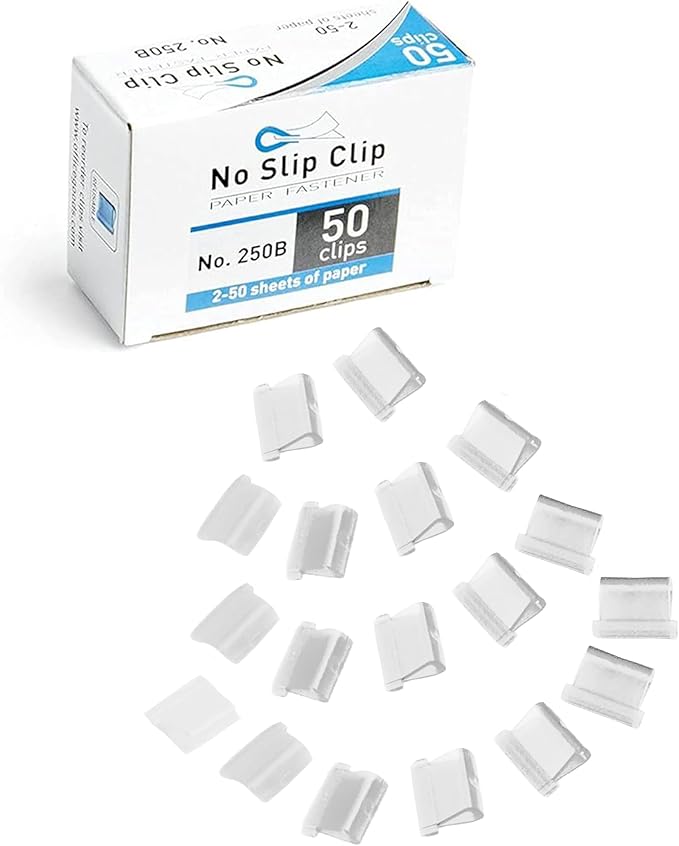 OfficeGoods No Slip Clip Refills - Binds Up to 50 Pages - Reusable (Clear)