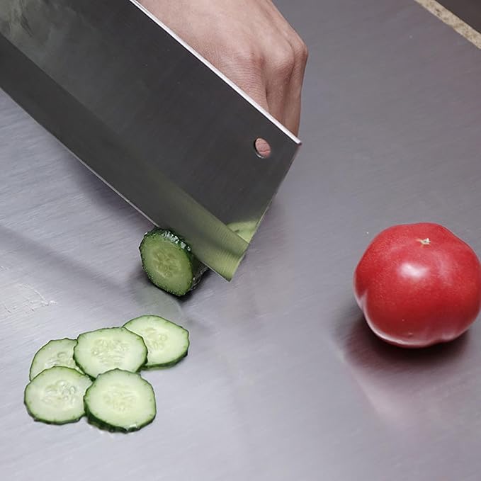 BILLAMB Stainless Steel Cutting Boards for The Kitchen, Suitable for Meat, Fruits, Vegetables, Bread, and Baking Large-sized Cutting Boards (90 x 58cm/35.5 x 22.8 in)