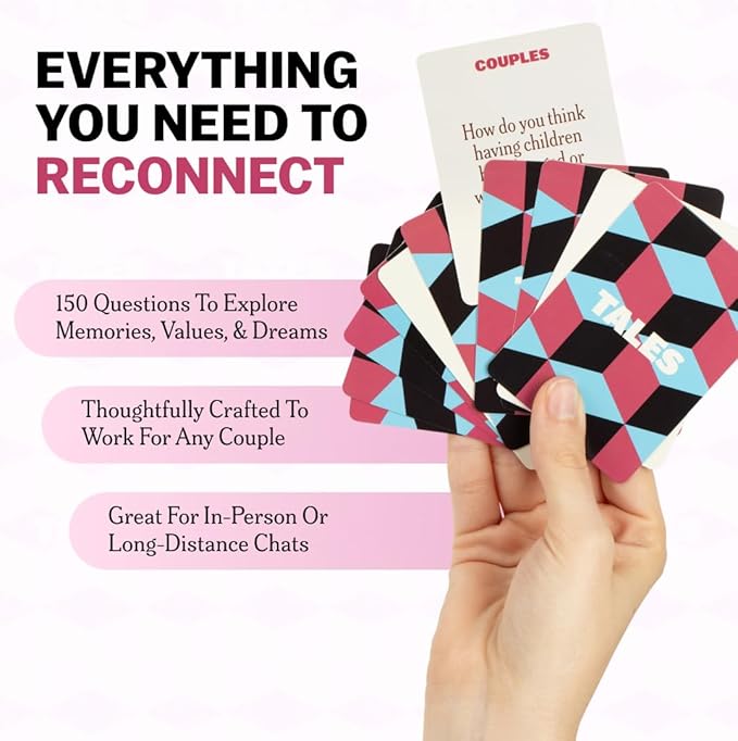 TALES 150 Conversation Starter Cards, Couples Edition, Valentines Day Gift for Couples, Games for Adults, Date Night Ideas, Anniversaries, and Quality Time Together, Prompts for Deeper Connection