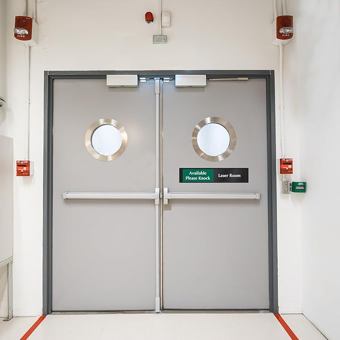 SmartSign Laser Room Available/Do Not Enter Please Knock Slider Sign, 2.25" x 10", 60 mil Plastic Plate in Aluminum Frame with Adhesive Backing, Privacy Indicator, Red/Green/Black, USA-Made