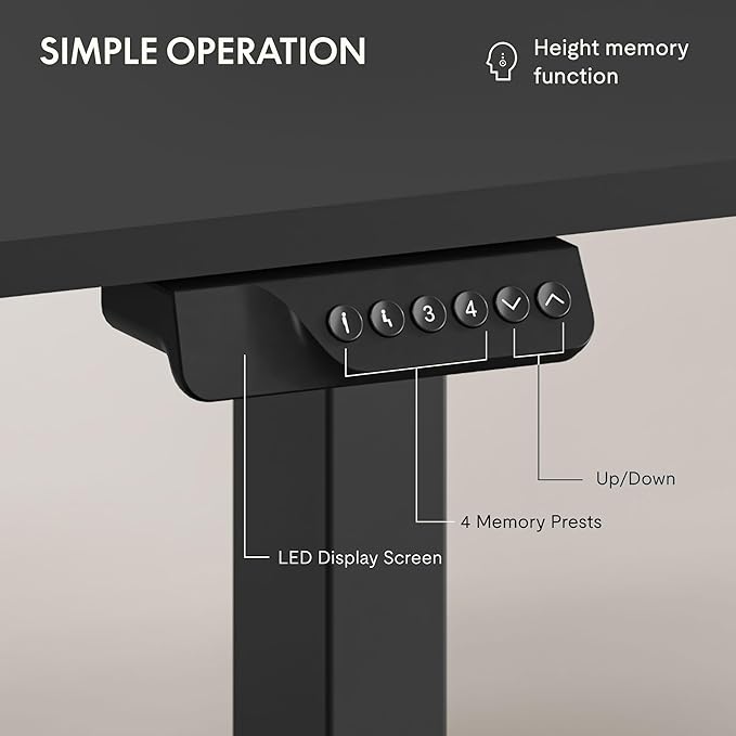 FLEXISPOT 63x28 Inch Large Dual Motor Electric Standing Desk, Black - Computer Desk with Memory Controller, Home Office Desk with Splice Board