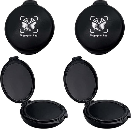 Fingerprint Ink Pad 2 Pack Black Thumbprint Ink Pad for Notary Supplies Mini Fingerprint Kit for Identification Security ID Fingerprint Cards Law Enforcement Fingerprint Office Contract Use