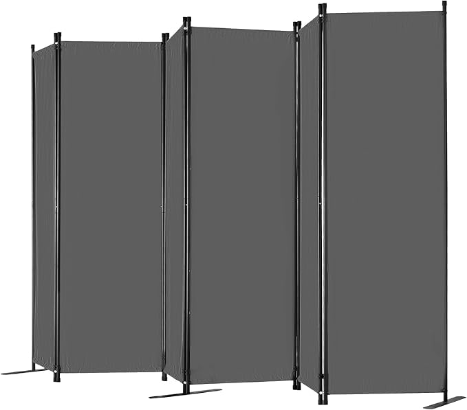 VEVOR Room Divider, 6 Panel Room Divider, Folding Privacy Screen and Portable Partition Divider for Room Separation, Freestanding Room Partitions for Office, Bedroom, Study, Grey