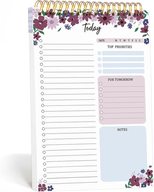 Thboxes 60 Pages To Do List Notepad, 6.7” X 9.8” To Do List Notebook Tear Off for Work Woman & Man Task Planner Notebook for Office School Task Checklist Pad Purple
