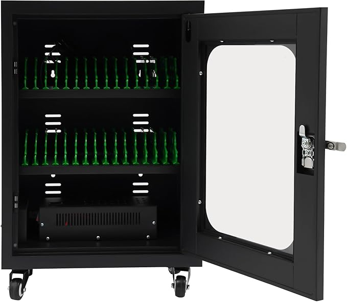 Rechargeable Mobile Phone Charging Cabinet,30 Slots Cell Phones Charging Station Portable Cellphone Charging Cart with Combination Lock, for Students and Employees, Tourists (30Slots)